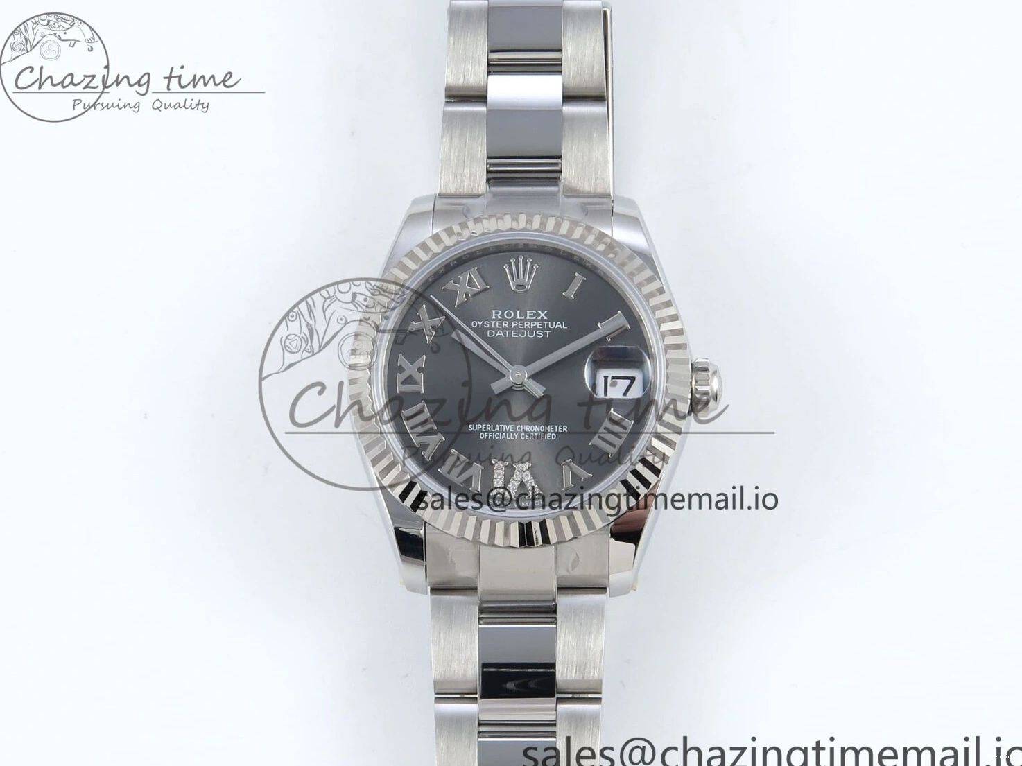 MiroTime 0518 EasyMatch DateJust 31 278274 ARF 1:1 Best Edition 904L Steel Gray Roman Diamonds Dial on SS Oyster Bracelet ETA 550